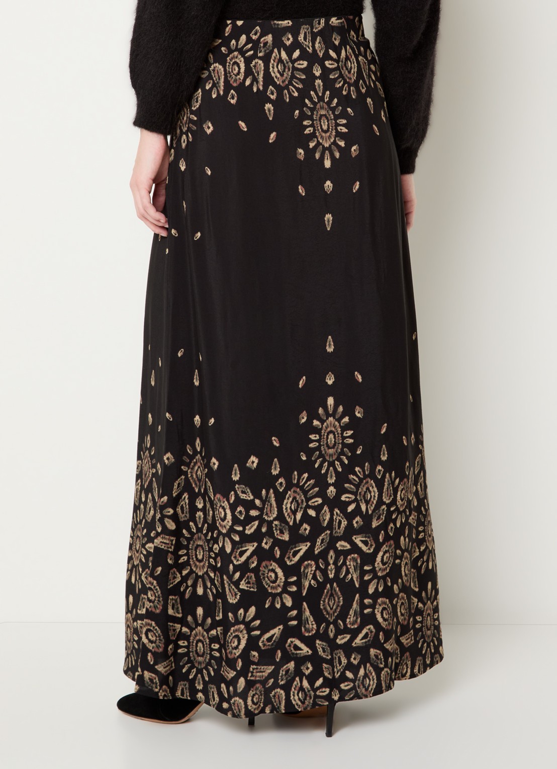 ba&sh Banessa maxi rok met print - achterkant 3 zwart