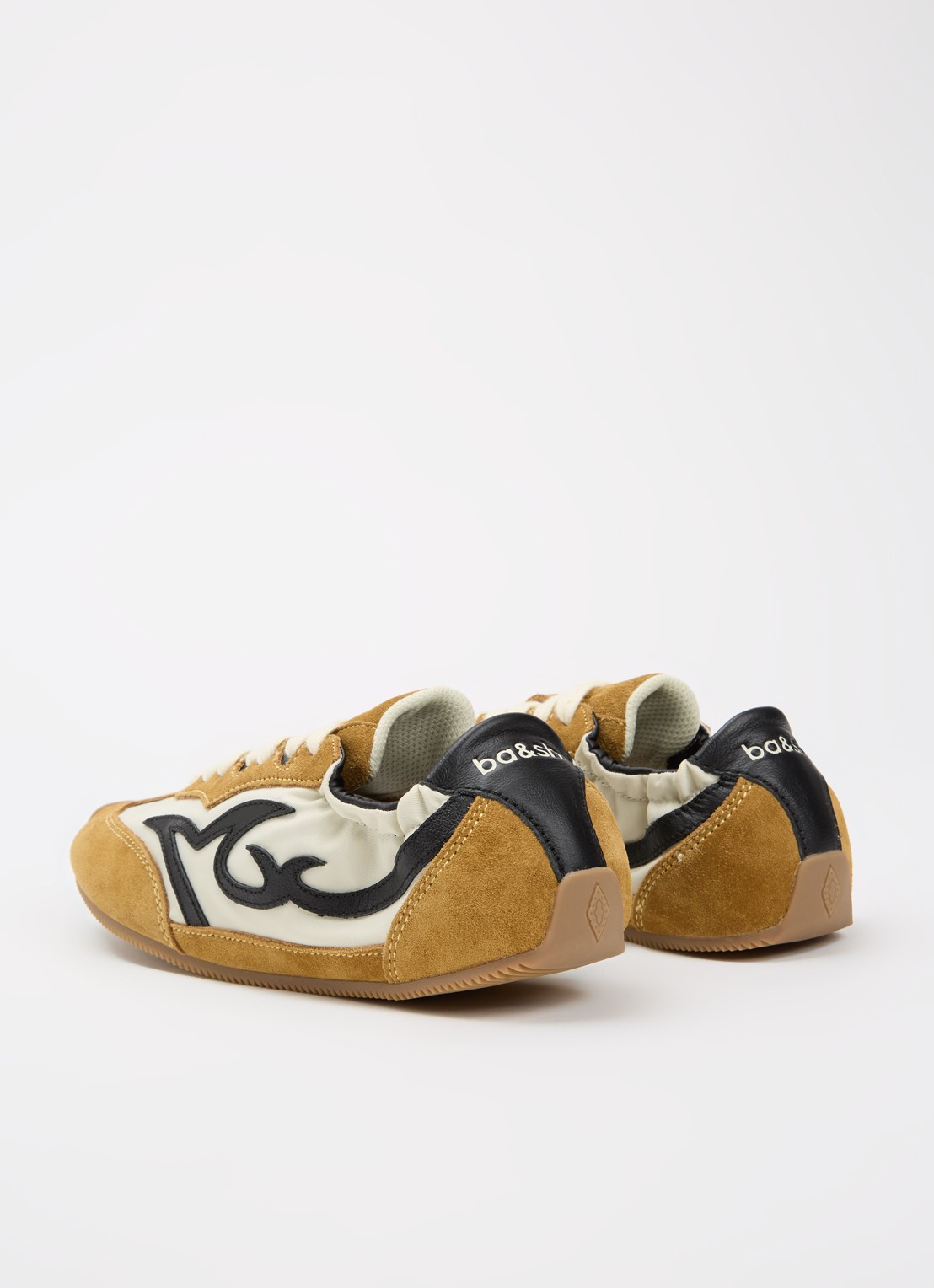ba&sh Baskets Celleste sneaker van suède - achterkant geel