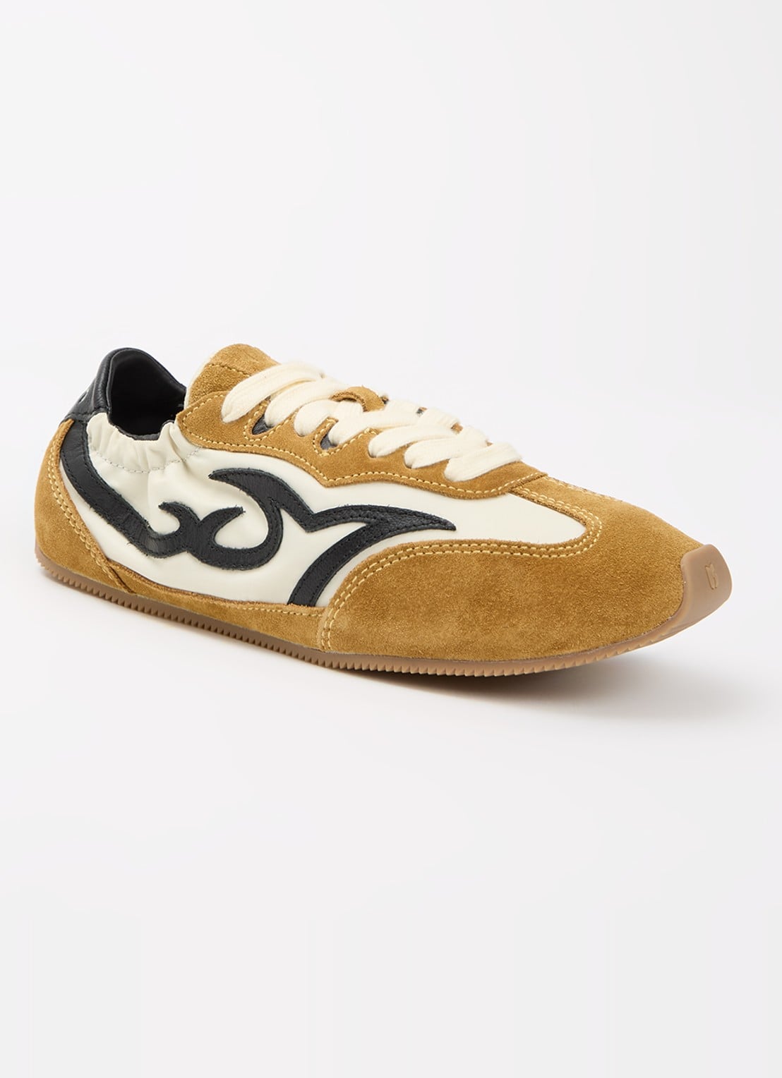 ba&sh Baskets Celleste sneaker van suède - voorkant 2 geel
