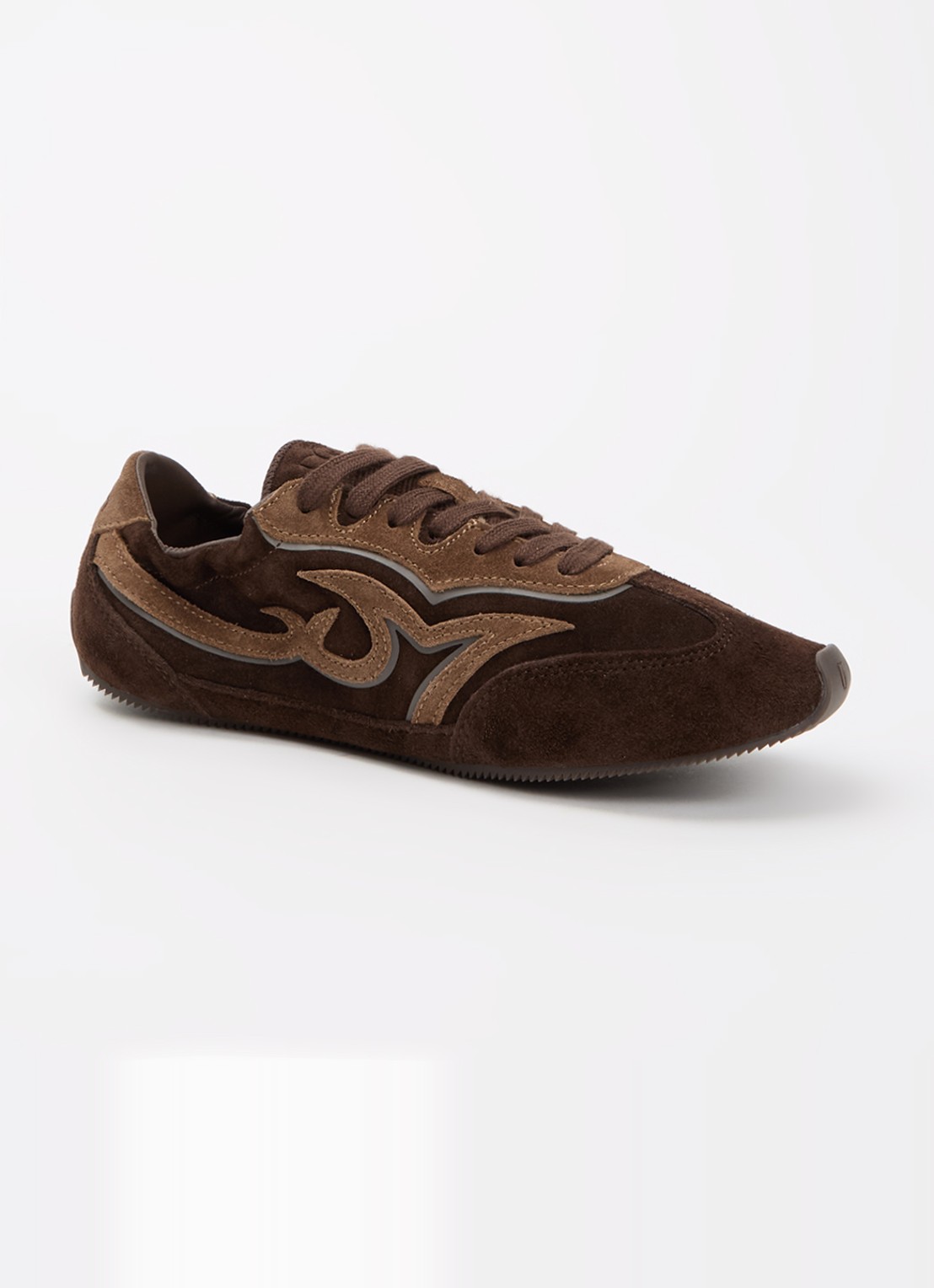 ba&sh Baskets Celleste sneaker van suède - voorkant 2 bruin