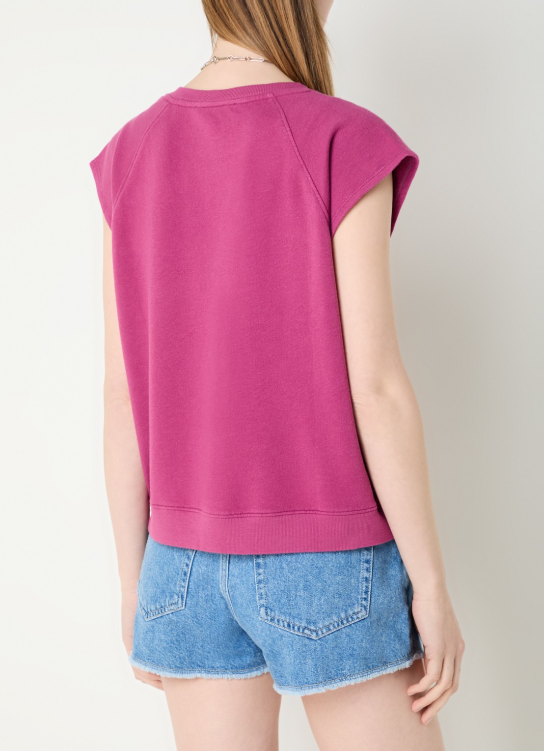 ba&sh Beata sweater met logoprint - achterkant 3 donkerroze