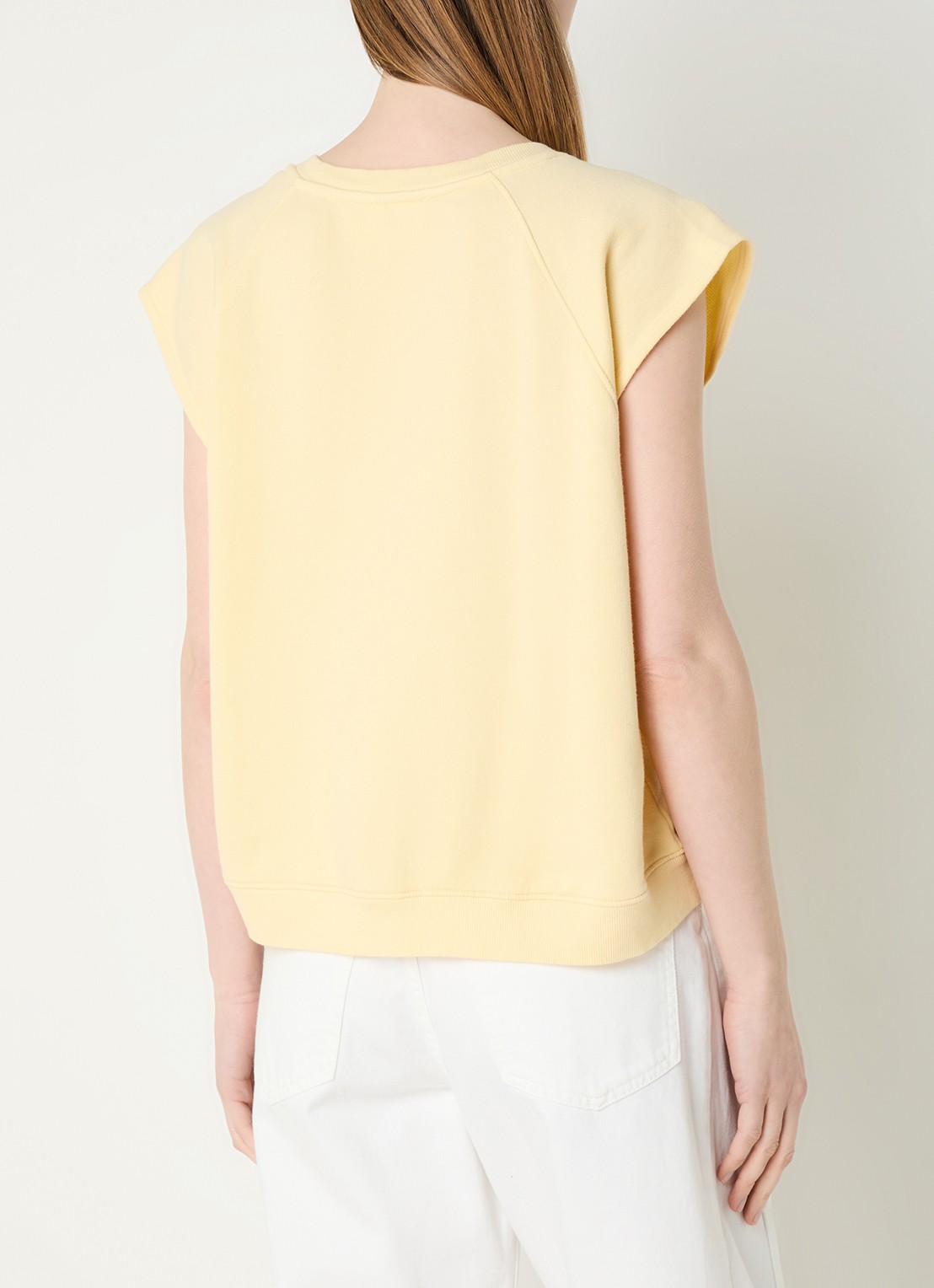ba&sh Beata sweater met logoprint - achterkant 3 lichtgeel