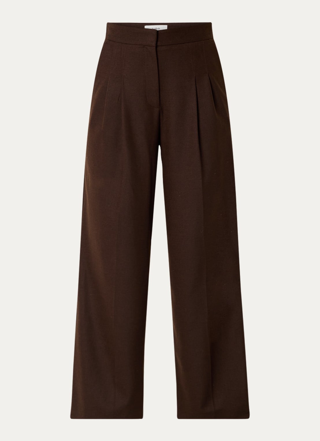 ba&sh Bedwin high waist wide fit pantalon met steekzakken - voorkant 2 chocoladebruin