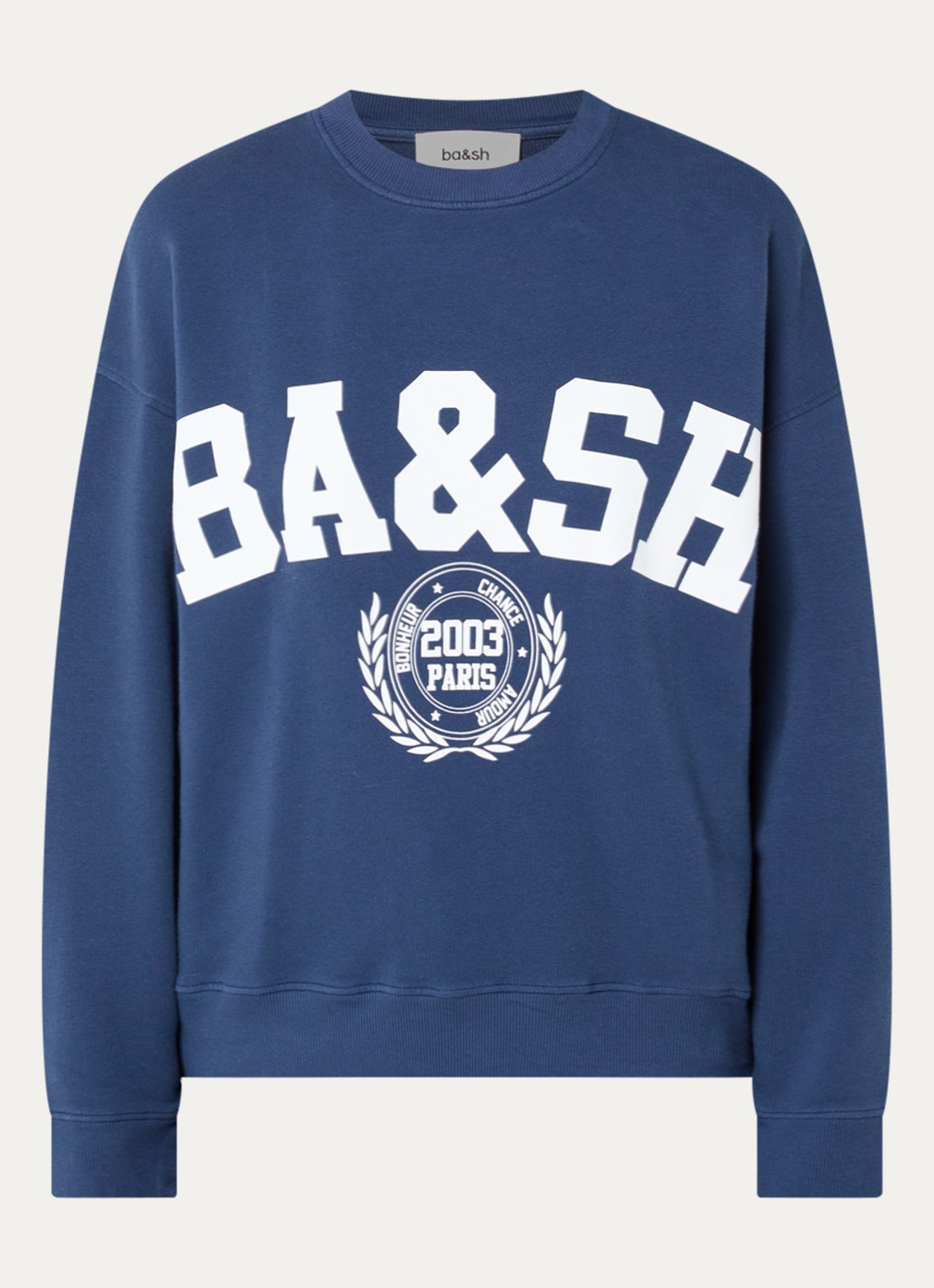 ba&sh Benjamin sweater met logoprint - voorkant 3 indigo