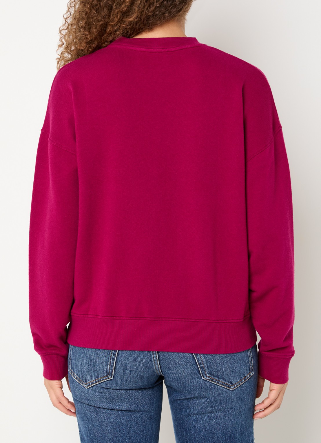 ba&sh Benjamin sweater met logoprint - achterkant 2 fuchsia