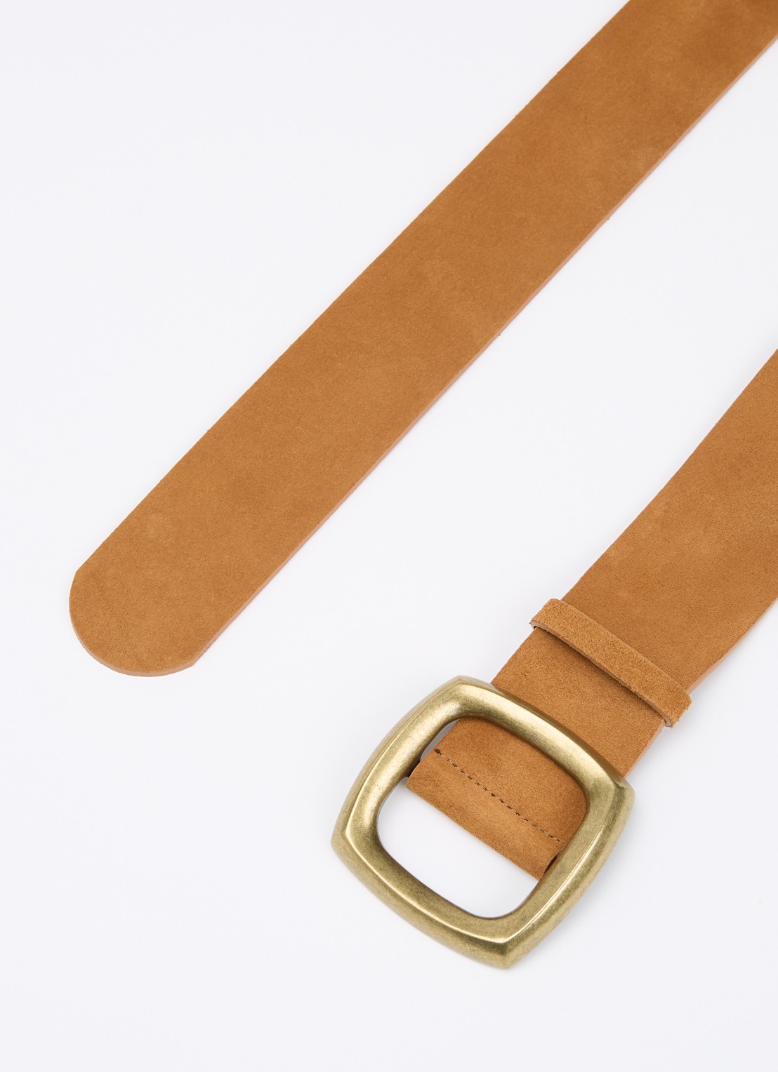 ba&sh Bianca riem van suède - detail camel