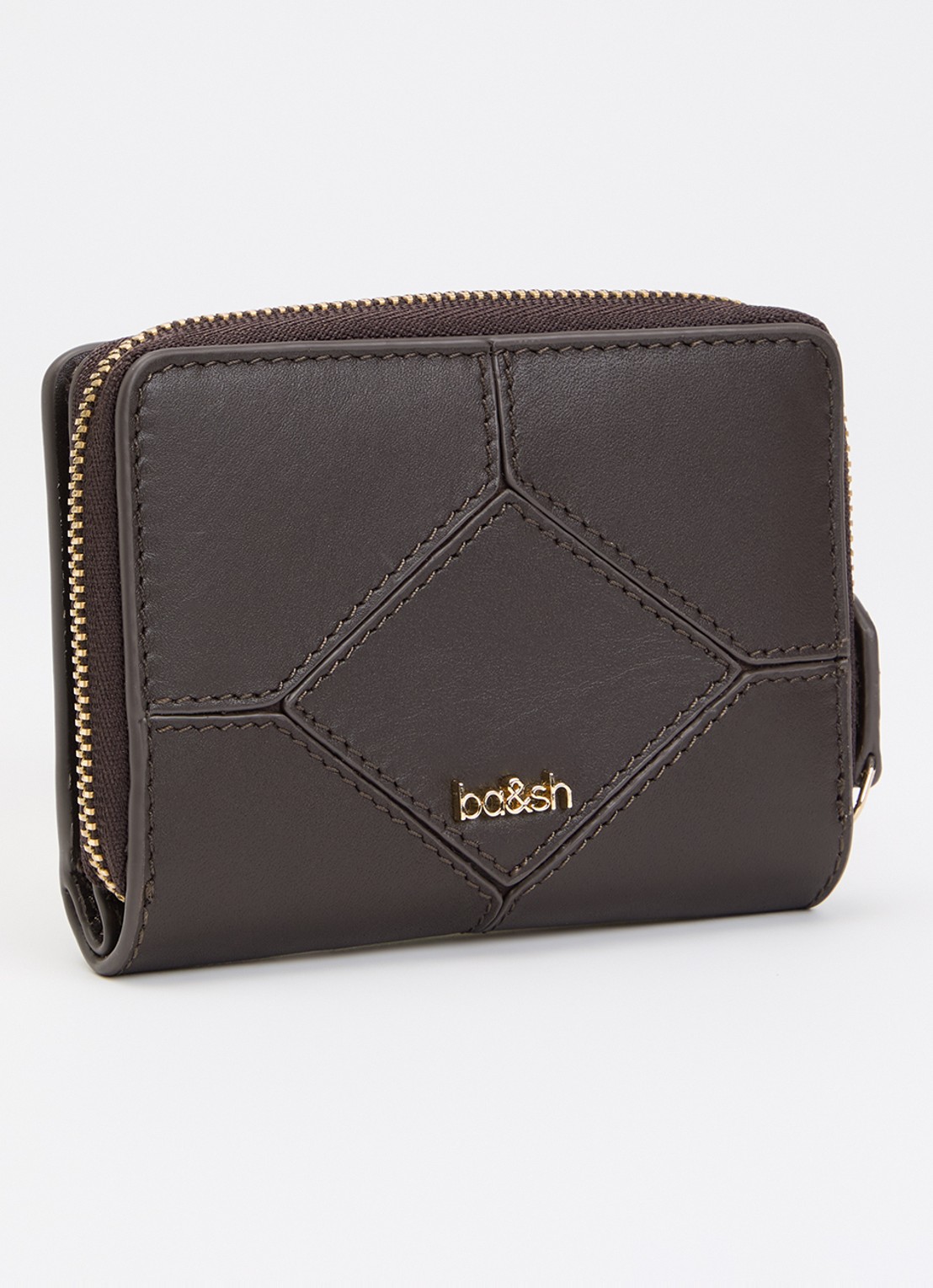 ba&sh Bifold portemonnee van leer - achterkant 3 donkerbruin