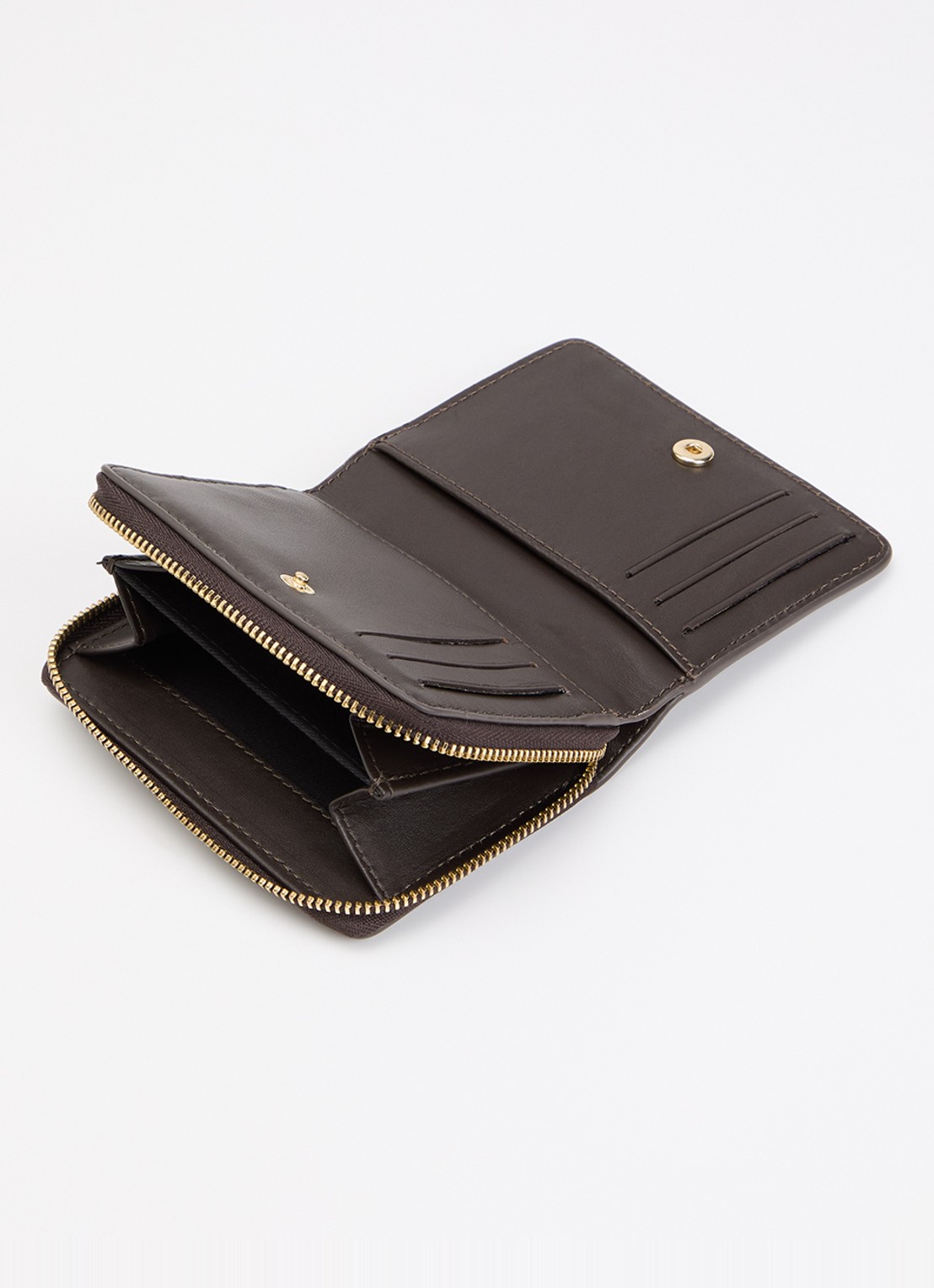 ba&sh Bifold portemonnee van leer - voorkant 2 donkerbruin