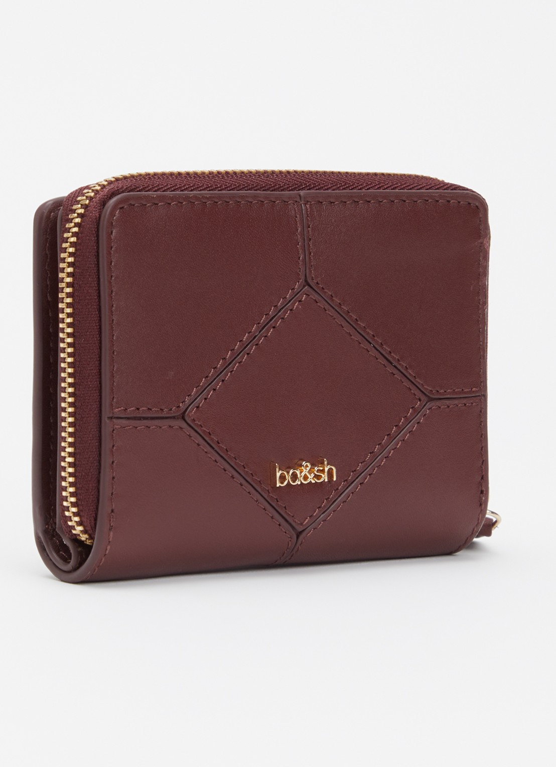ba&sh Bifold portemonnee van leer - achterkant 3 cranberryrood
