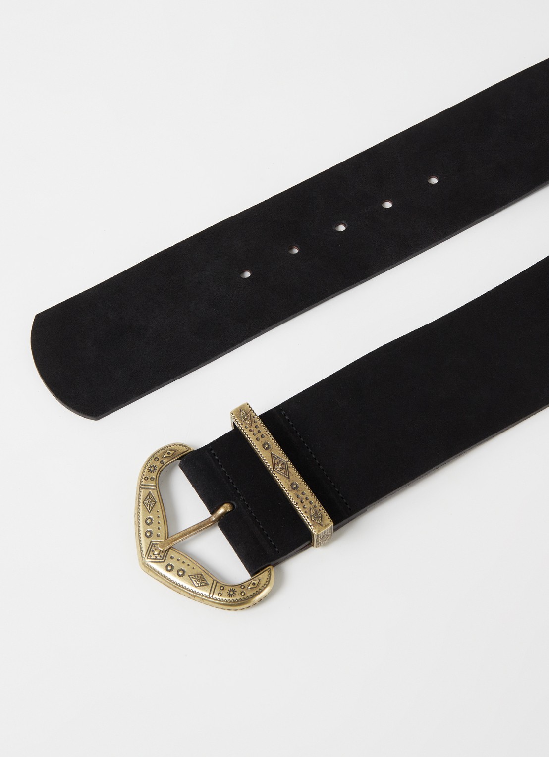Ba&sh Bikcha riem van suède - detail 2 zwart