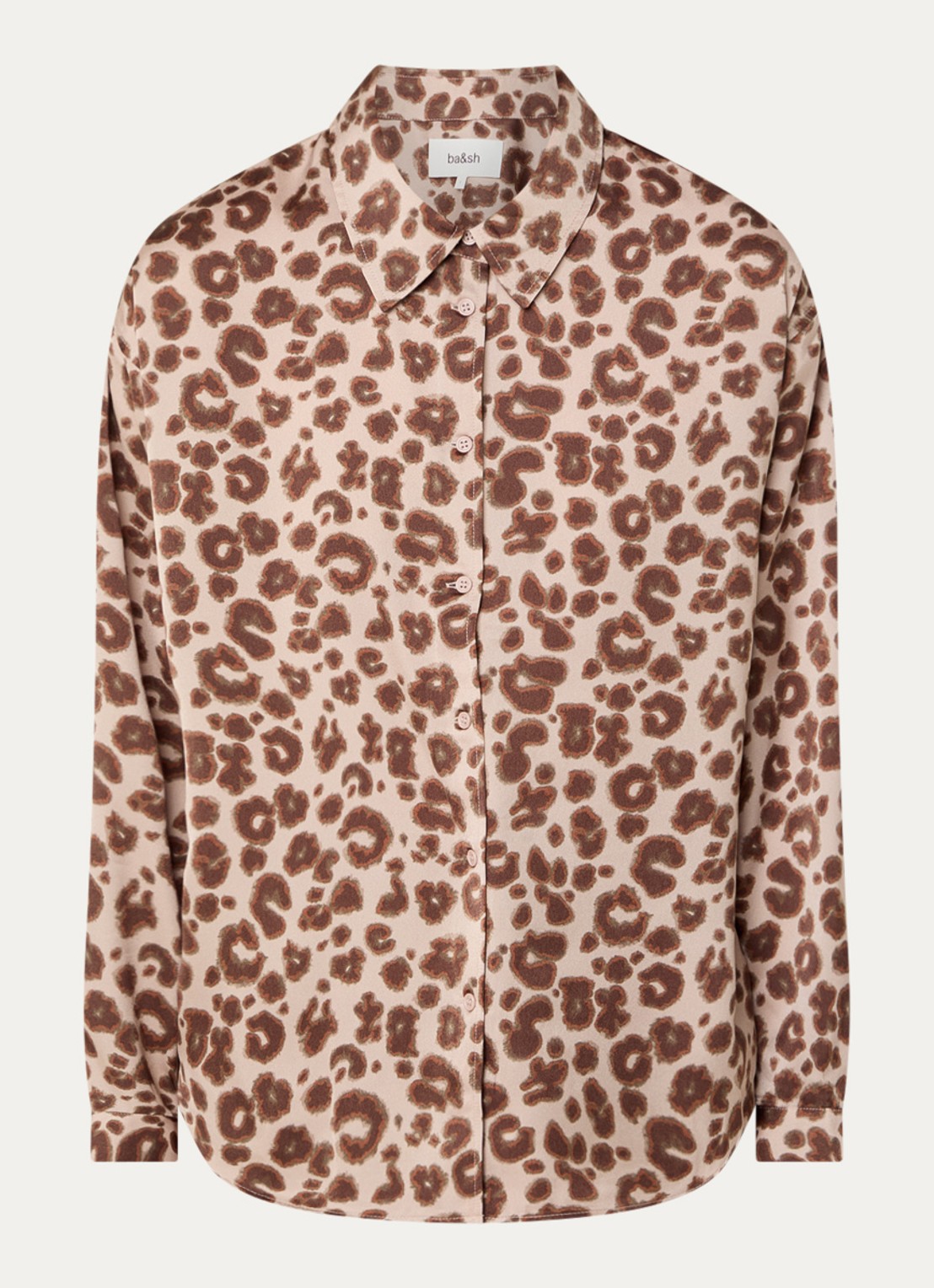 ba&sh Billie blouse met panterprint - voorkant 2 beige