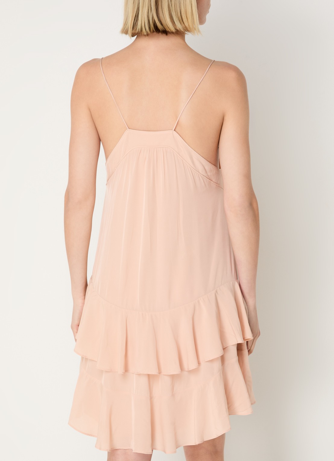 ba&sh Bilona mini jurk met volant - achterkant 2 roze