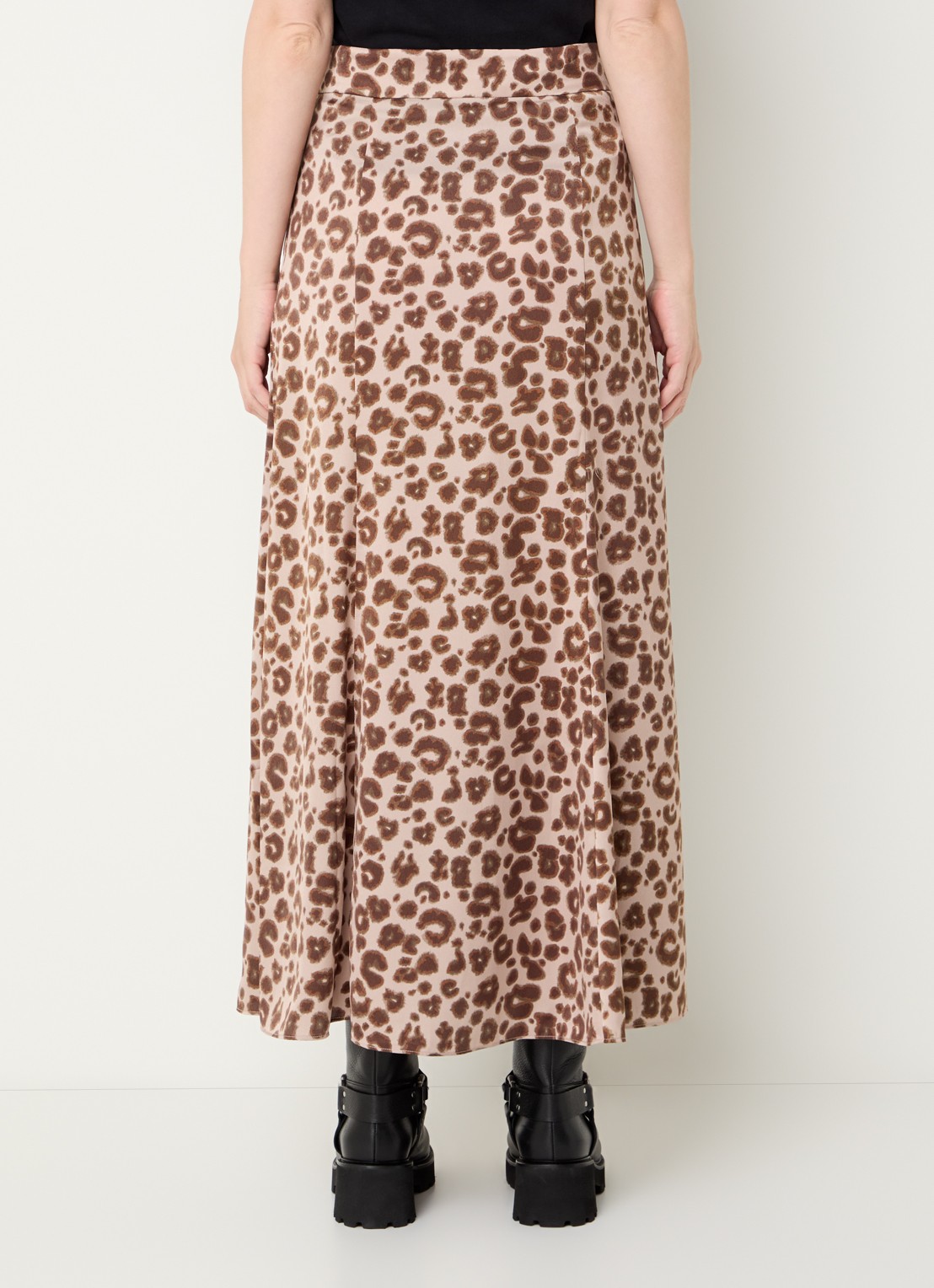 ba&sh Blaire midi rok met panterprint - achterkant 4 beige