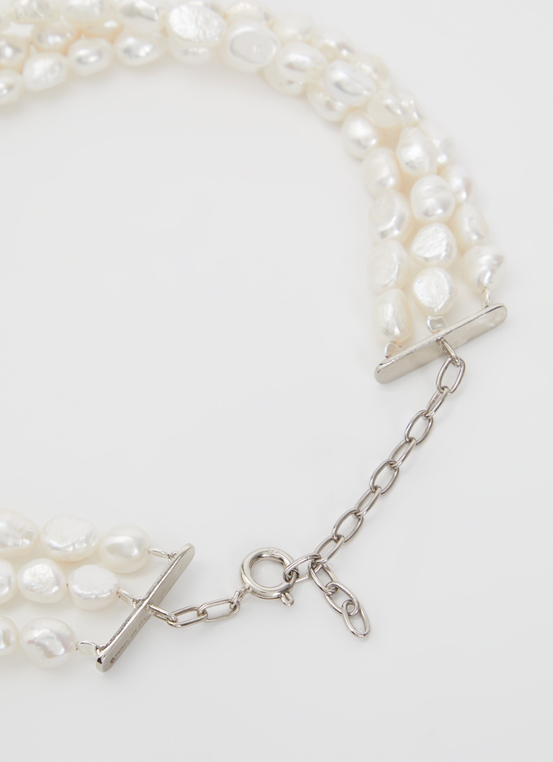 ba&sh Blanca parelketting van zilver met hanger - detail 4 wit