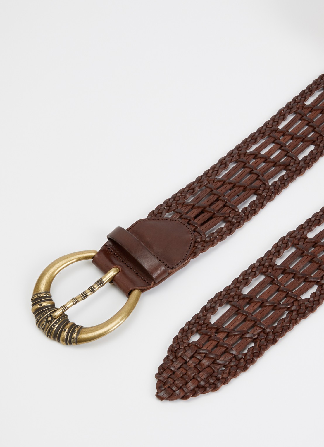 ba&sh Blemence riem van leer - detail bruin