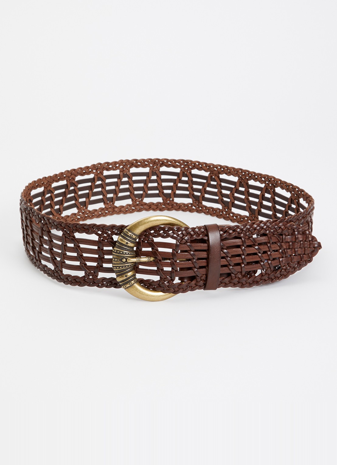 ba&sh Blemence riem van leer - voorkant 2 bruin