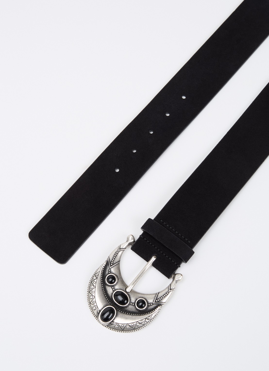 ba&sh Bolbi riem van suède - detail zwart