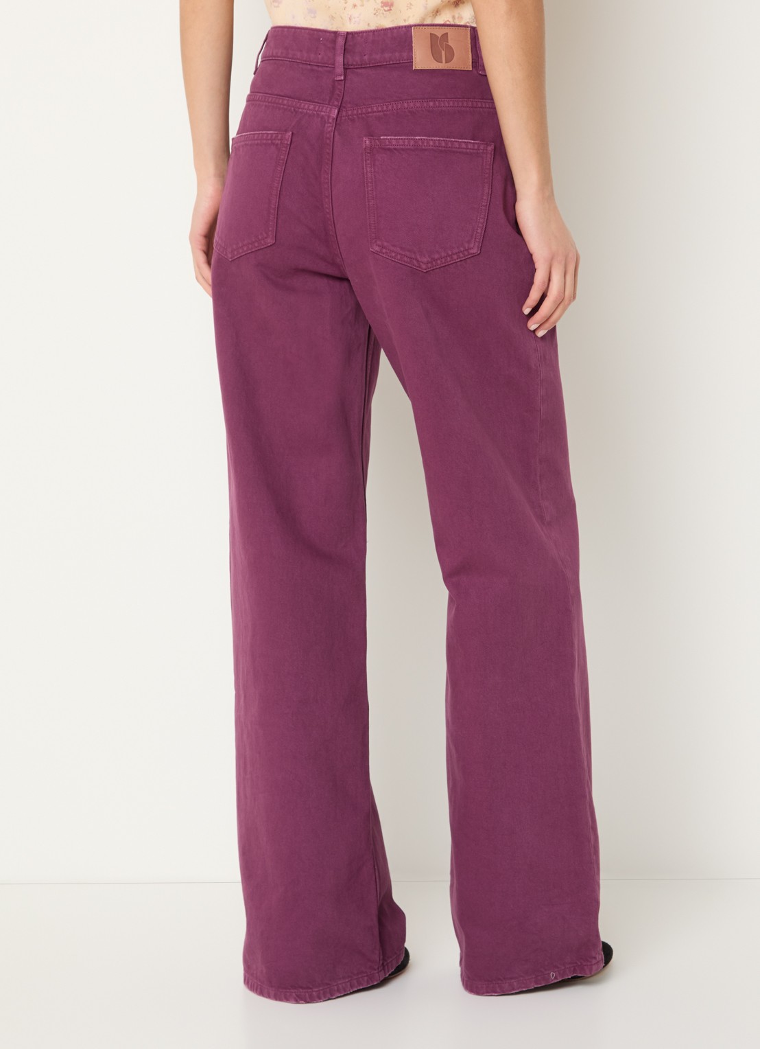 ba&sh Boney high waist straight leg jeans met steekzakken  - achterkant 5 paars