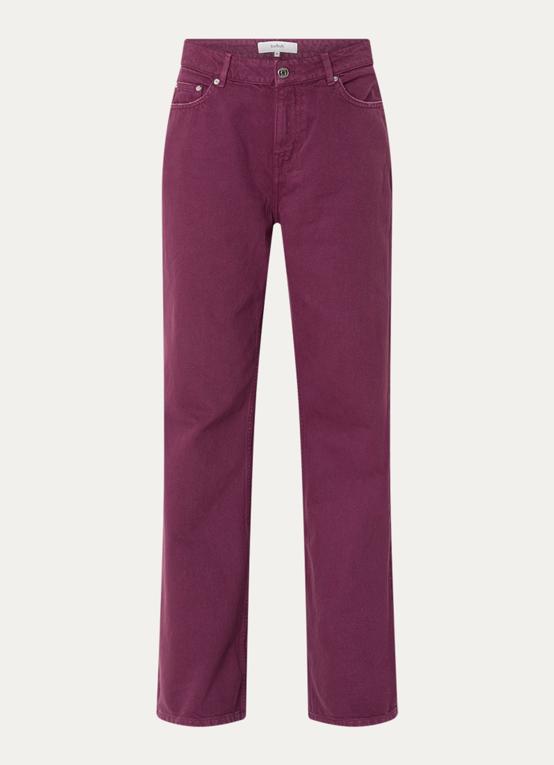 ba&sh Boney high waist straight leg jeans met steekzakken  - voorkant 3 paars