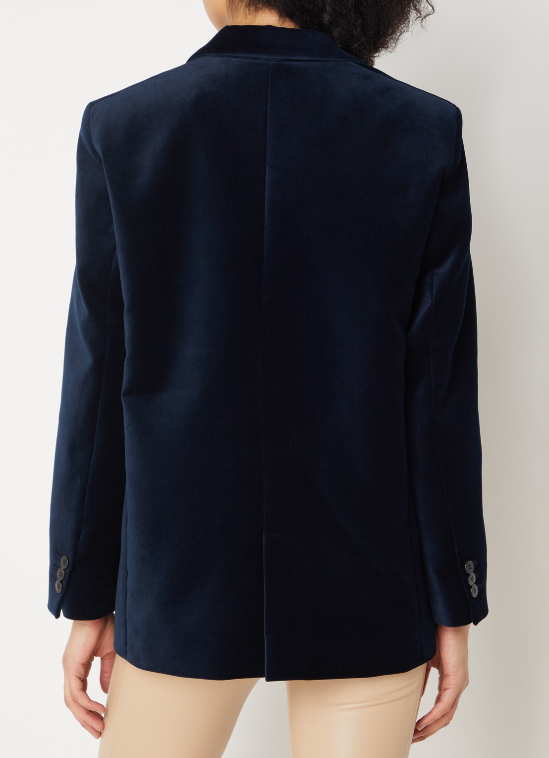 ba&sh Boop blazer van fluweel met klepzakken - achterkant blauw