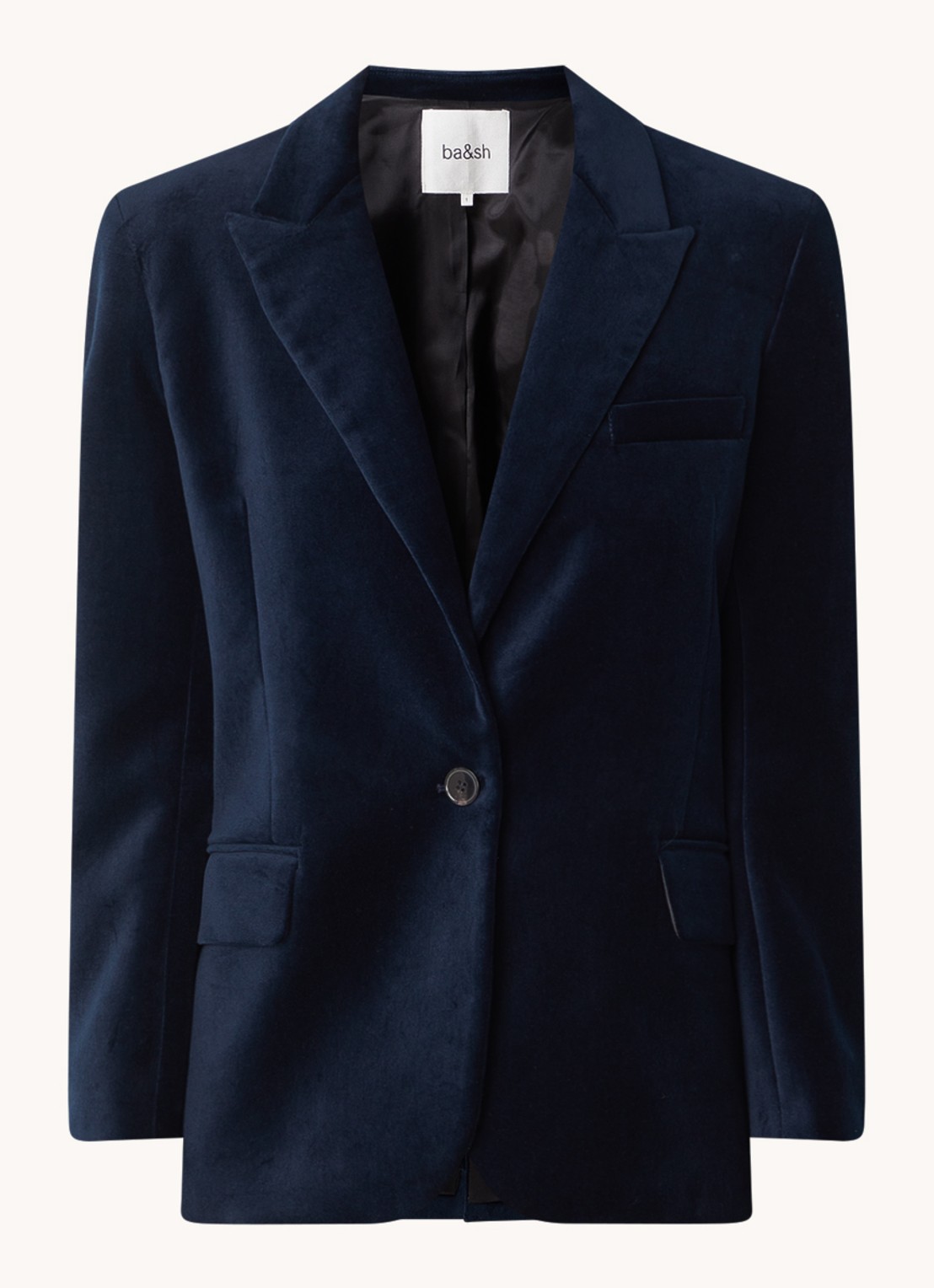ba&sh Boop blazer van fluweel met klepzakken - voorkant 2 blauw