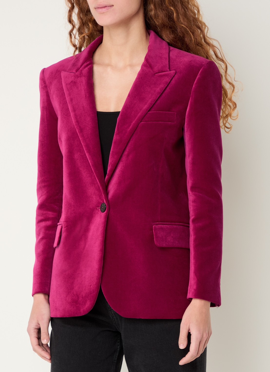 ba&sh Boop blazer van fluweel met klepzakken  - detail 4 fuchsia