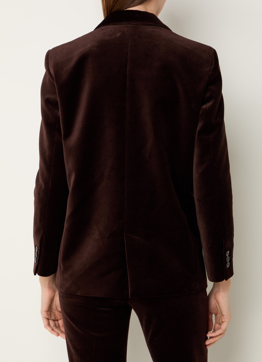 ba&sh Boop blazer van fluweel met klepzakken  - achterkant 4 hazelnootbruin