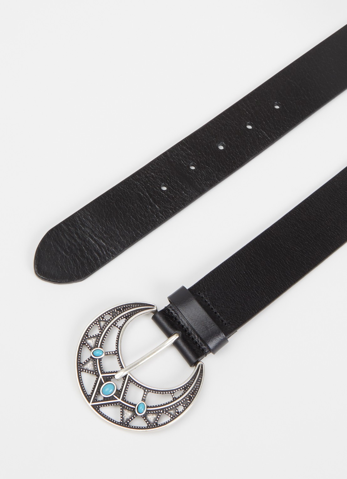 ba&sh Boston riem van leer - detail 2 zwart