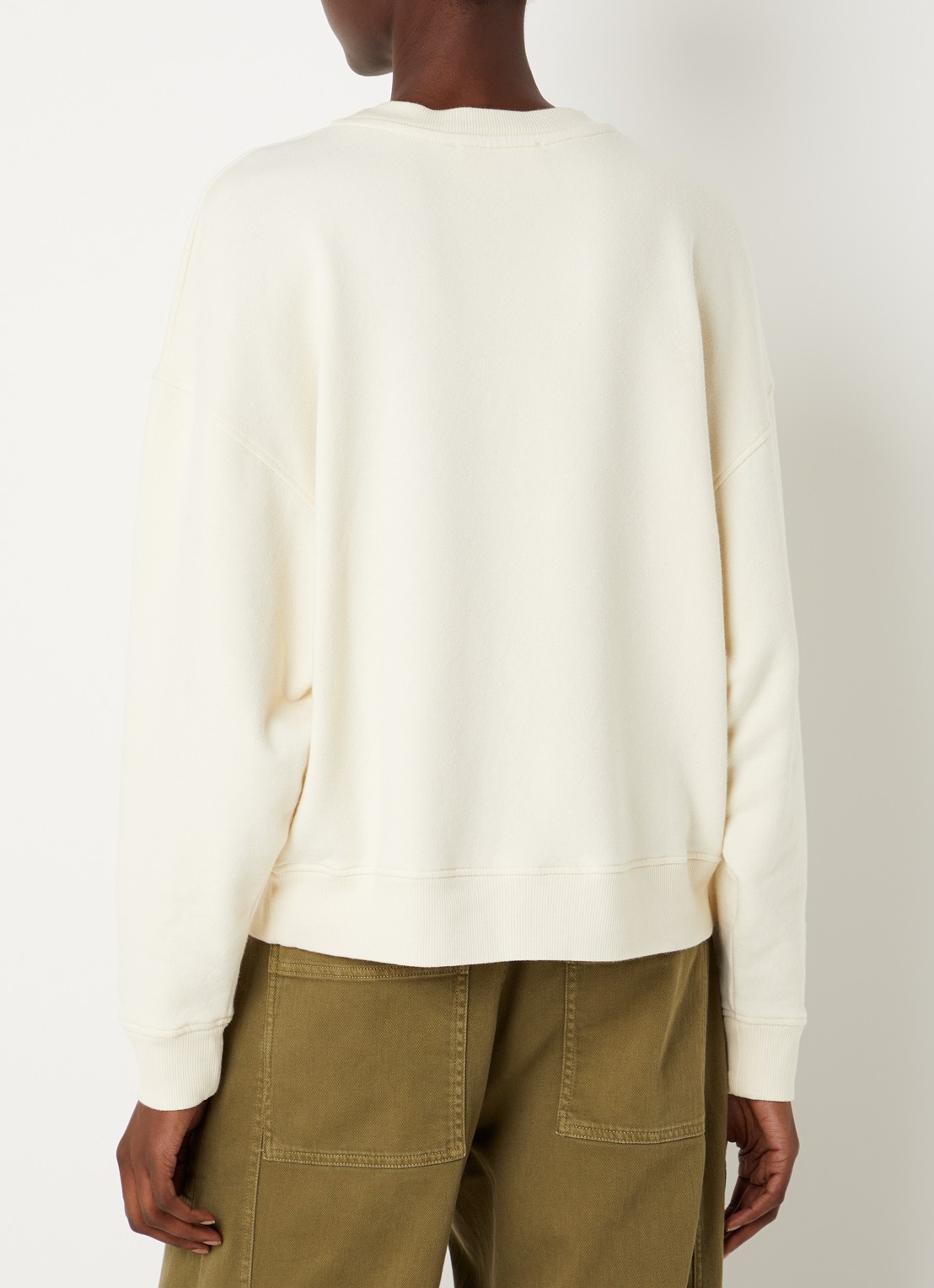 ba&sh Brad sweater met logo - achterkant 2 gebroken wit