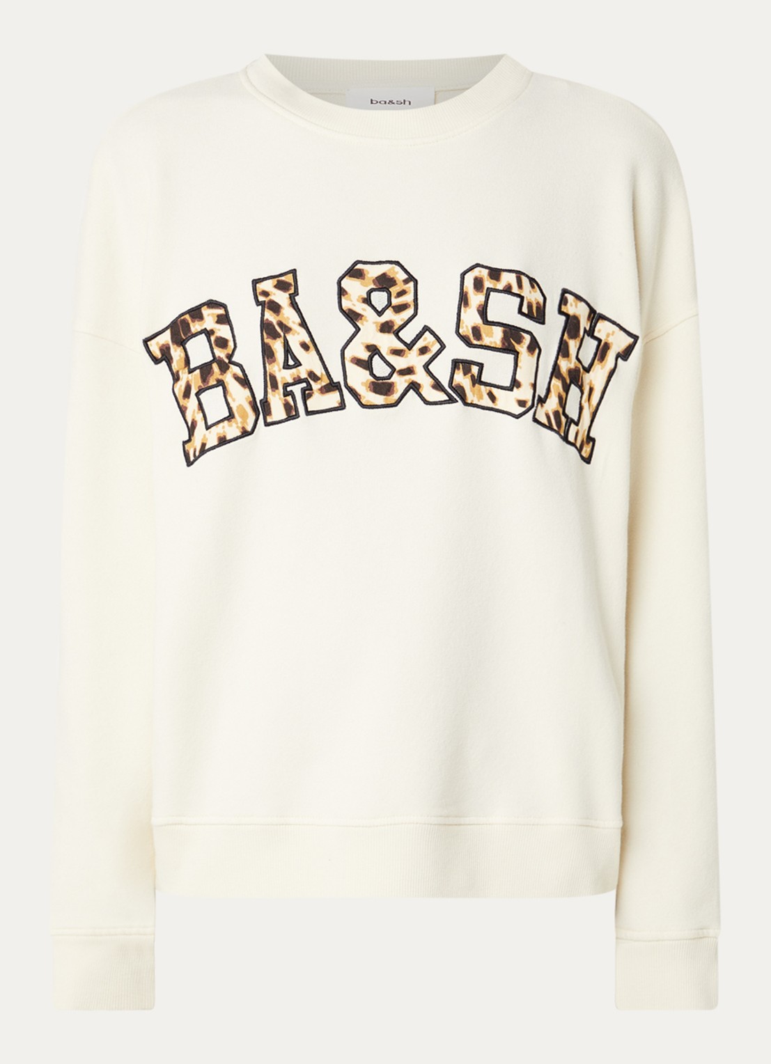 ba&sh Brad sweater met logo - voorkant 3 gebroken wit