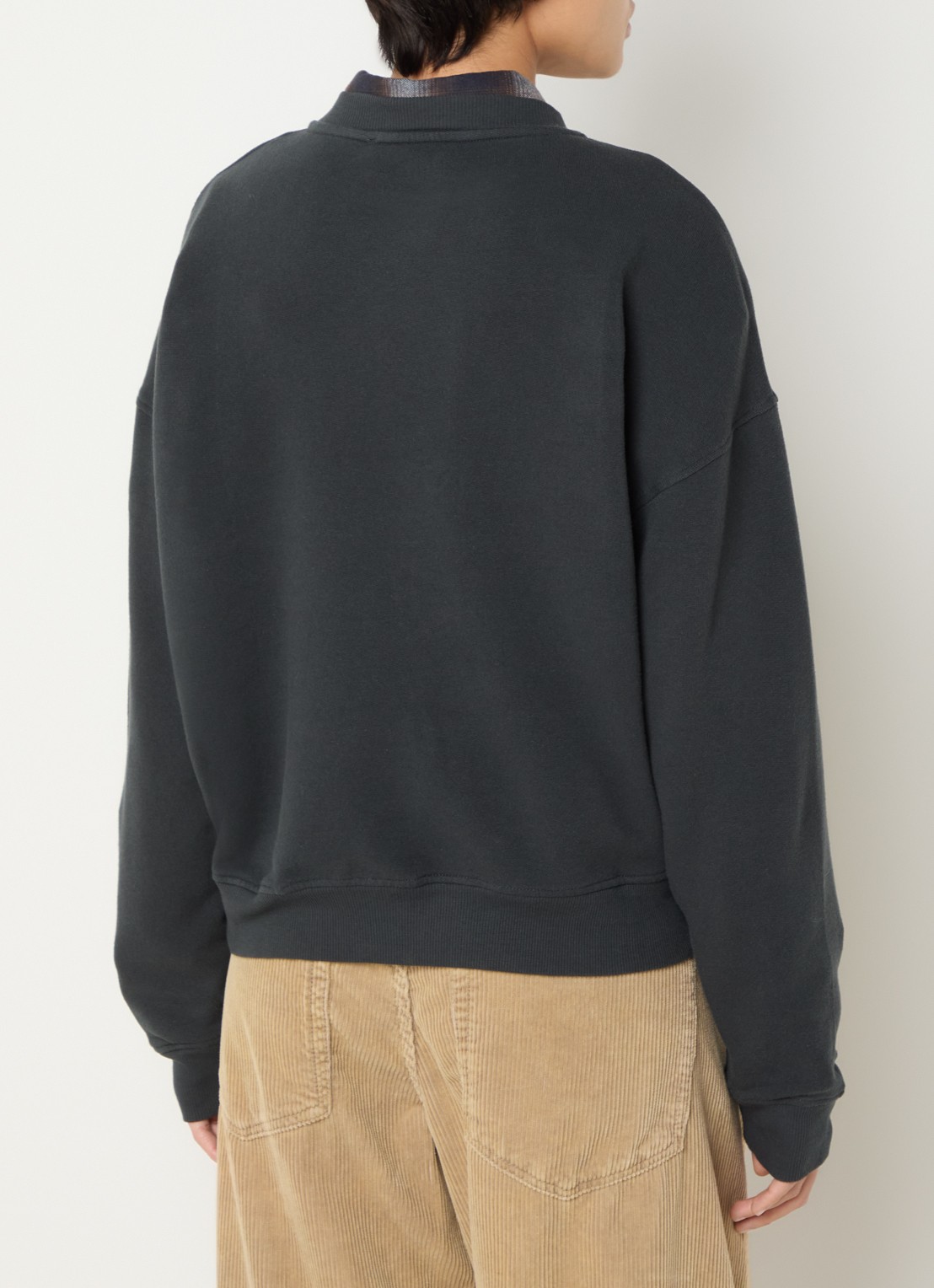 ba&sh Brad sweater met logo - achterkant olijfgroen