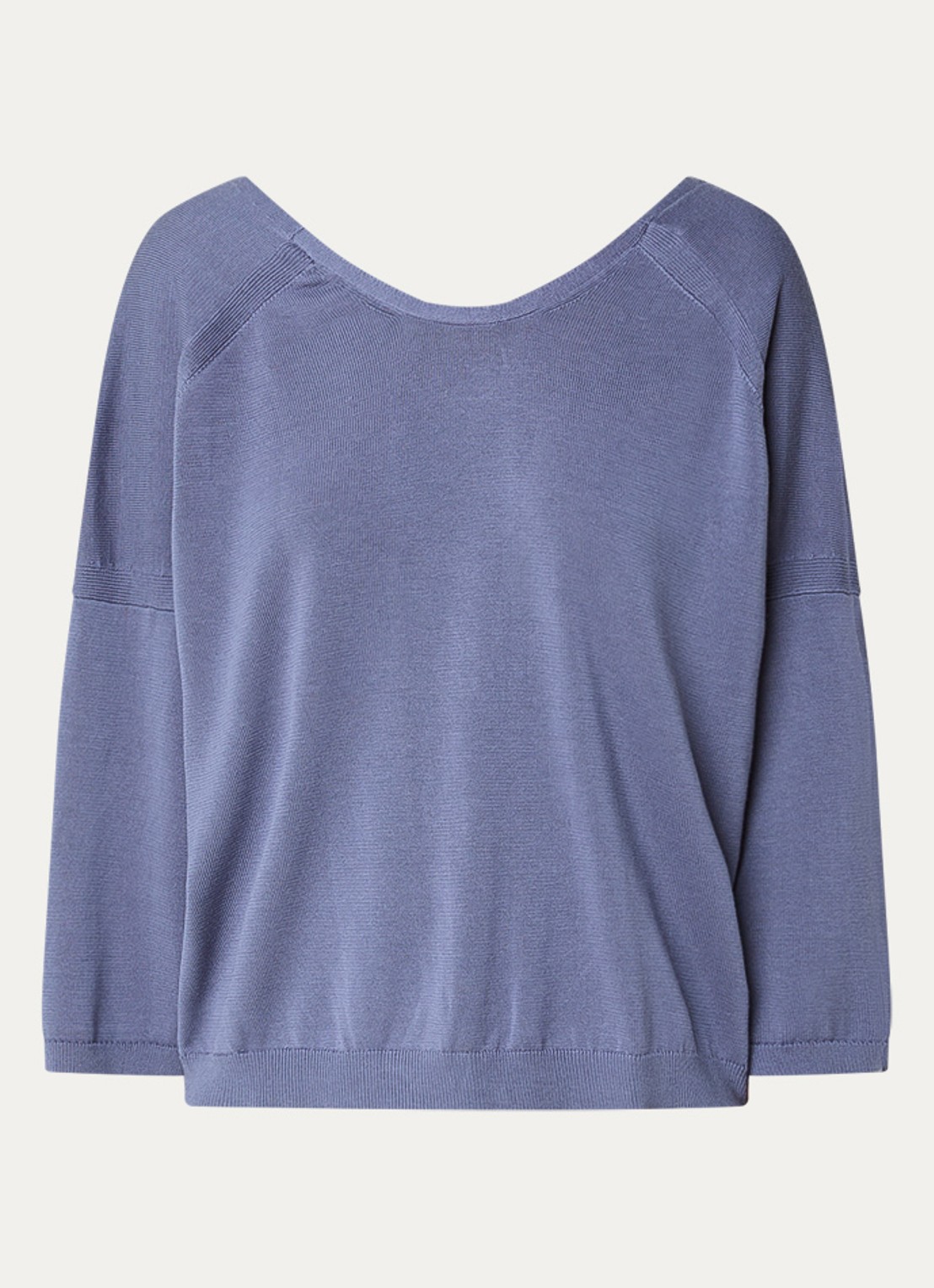 ba&sh Braha fijngebreide cropped top in zijdeblend - voorkant blauwgrijs