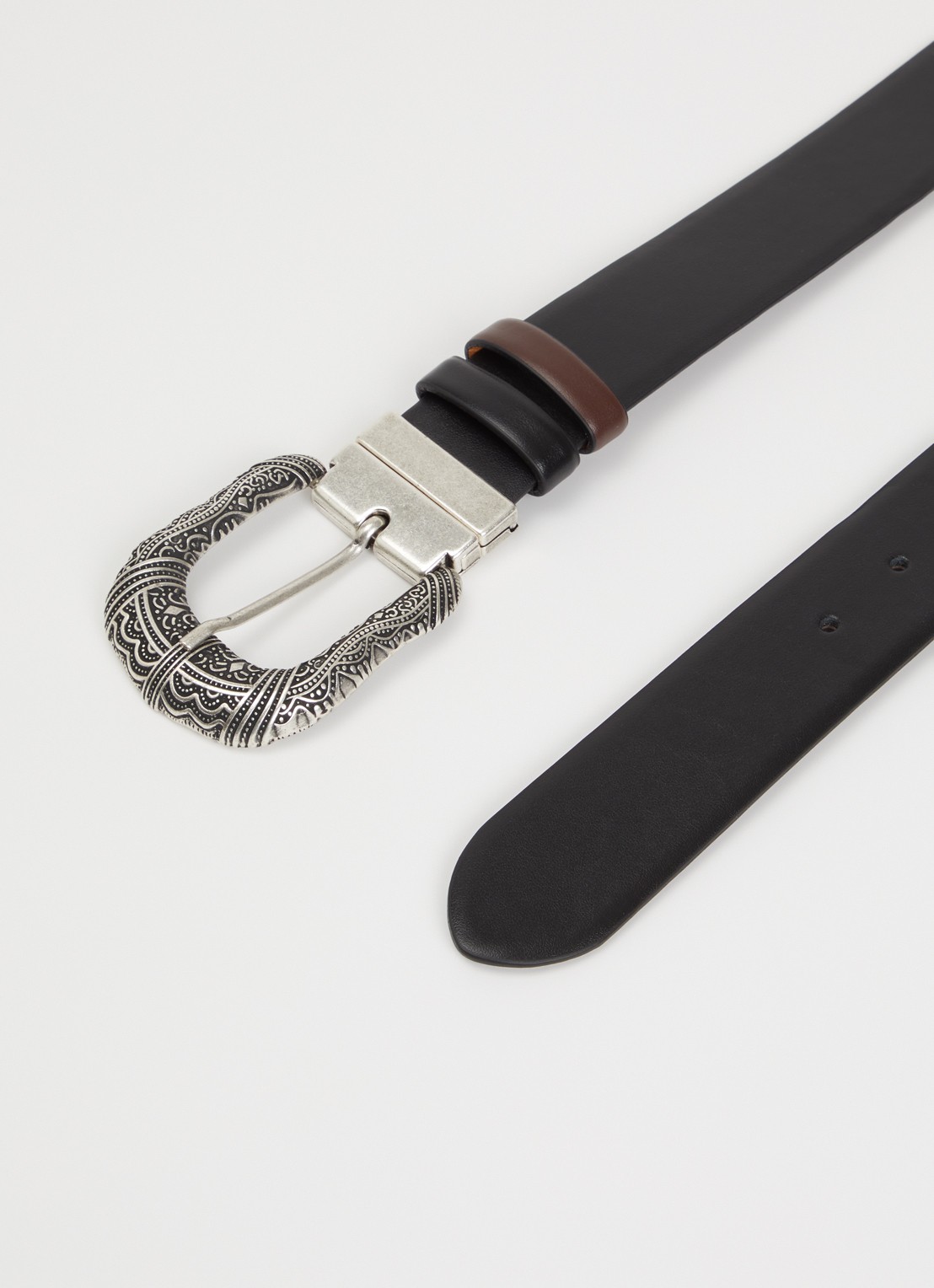 ba&sh Brasta riem van kalfsleer - detail zwart