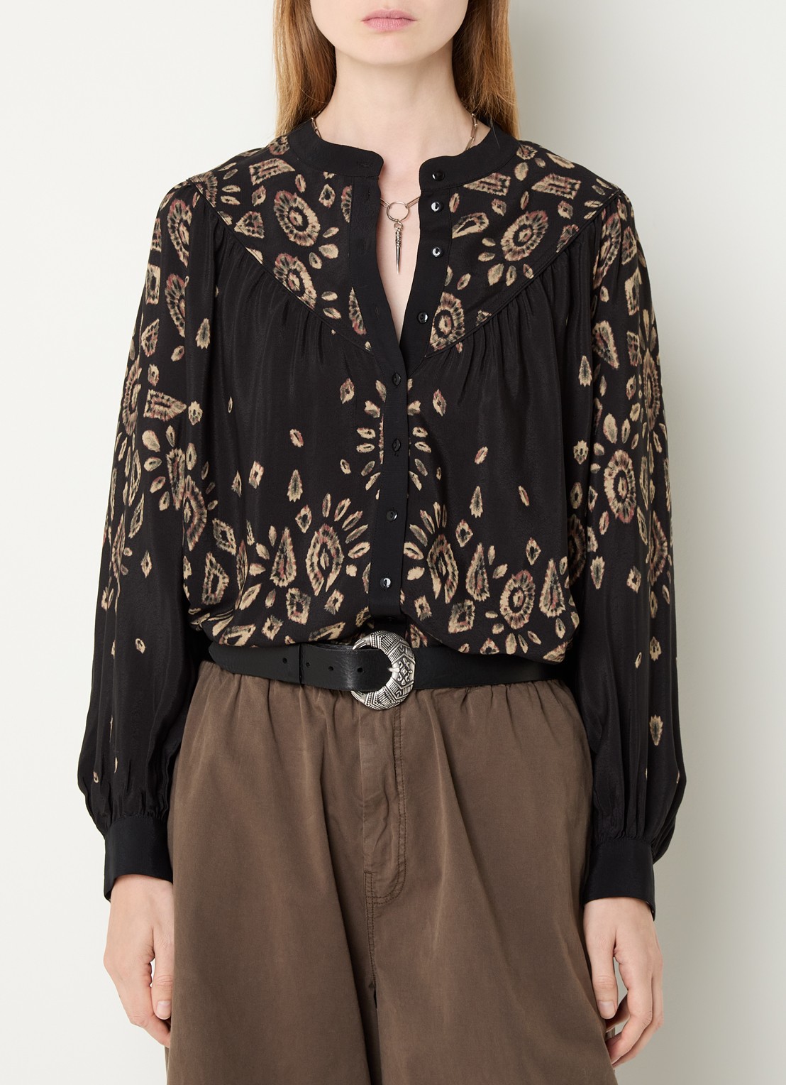 ba&sh Brava blouse met print - detail zwart