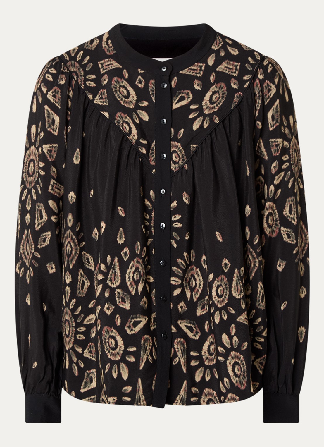 ba&sh Brava blouse met print - voorkant 3 zwart