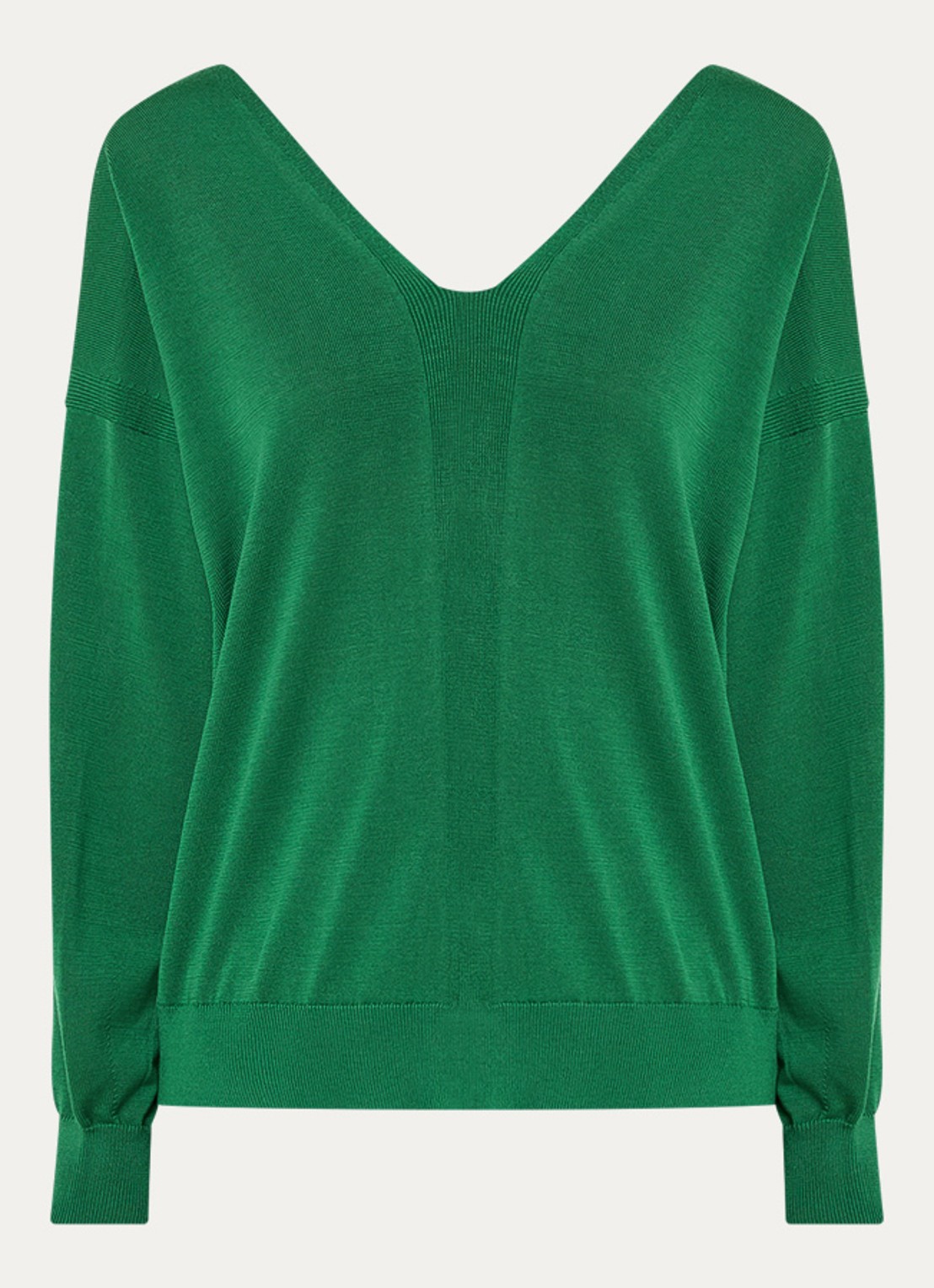 ba&sh Brenda fijngebreid vest in zijdeblend - voorkant 2 groen