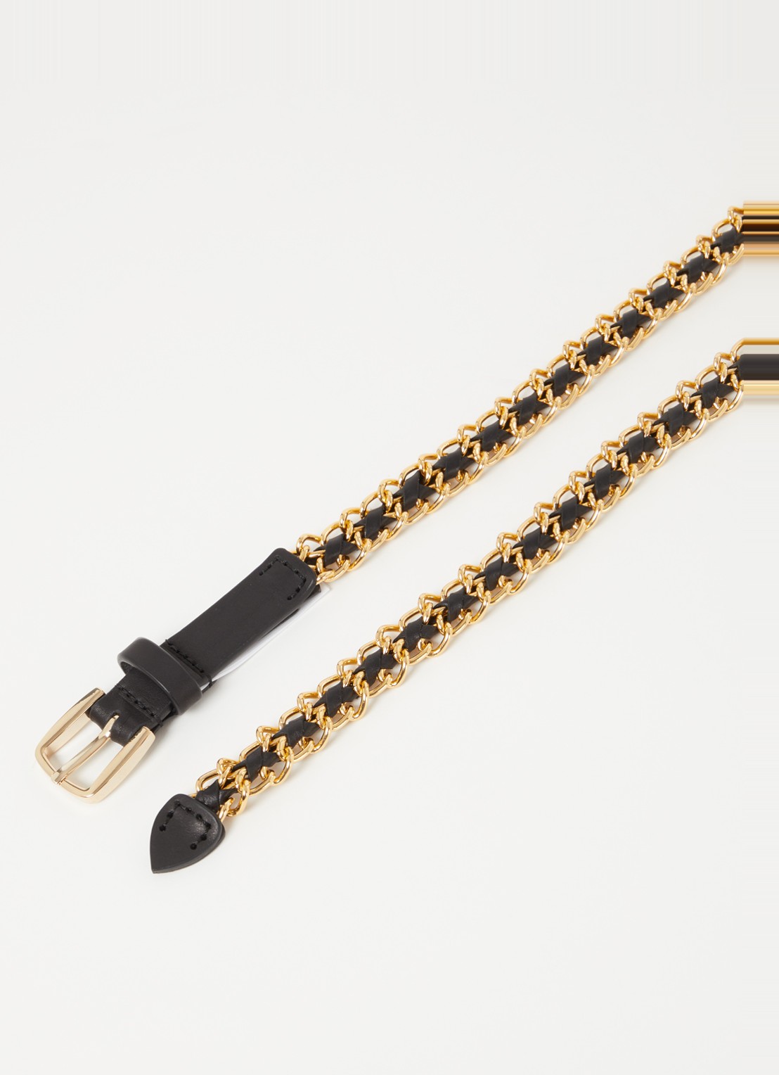ba&sh Brooke schakelriem met leren details - detail 2 goud