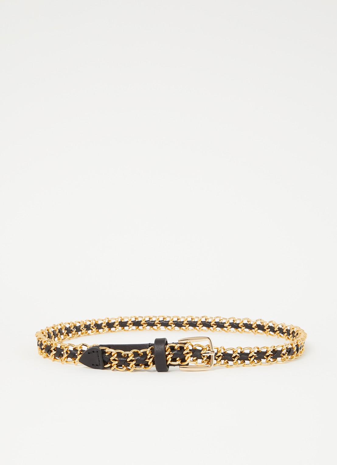 ba&sh Brooke schakelriem met leren details - voorkant goud
