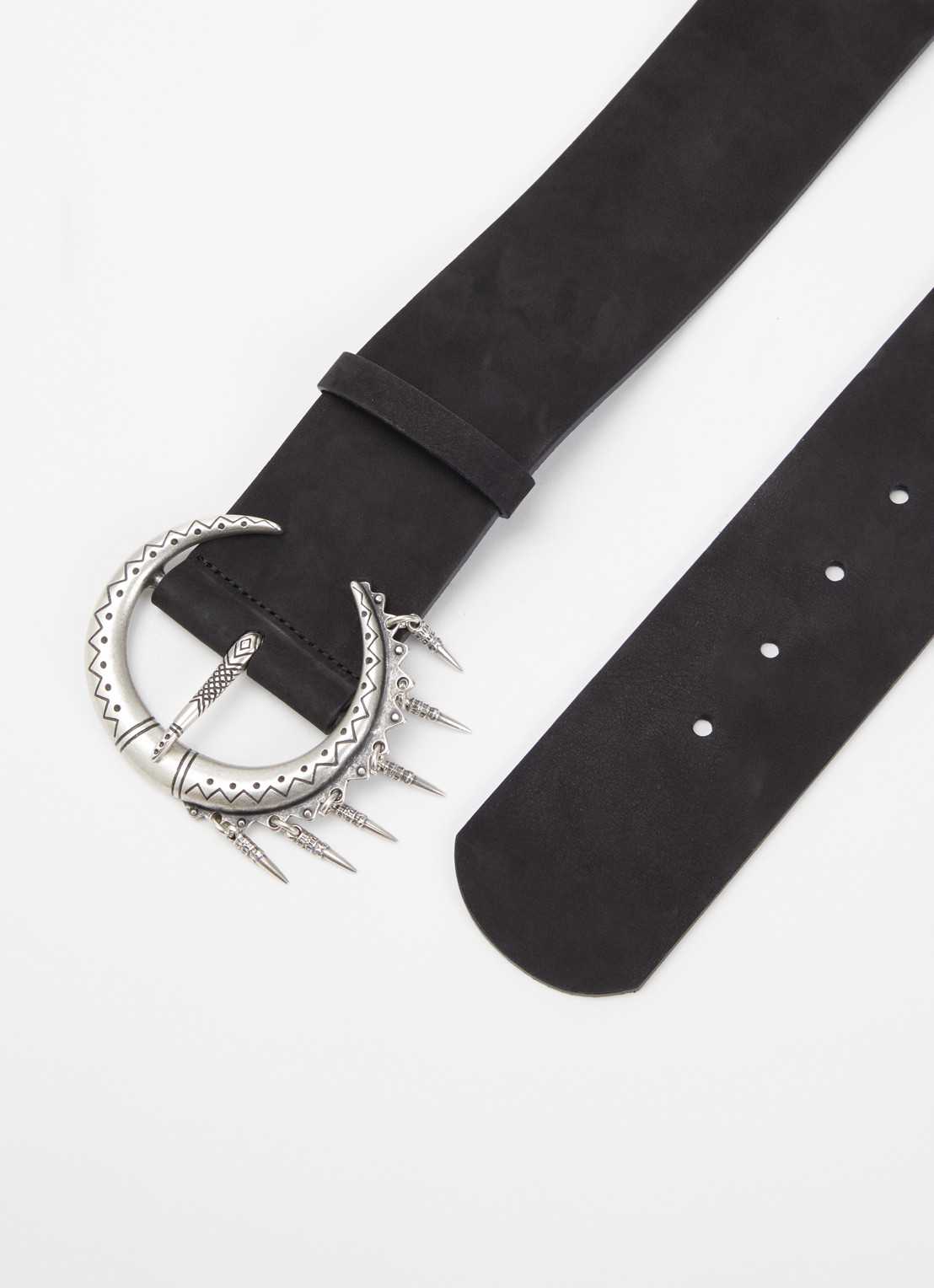 ba&sh Bruno riem van leer - detail 2 zwart