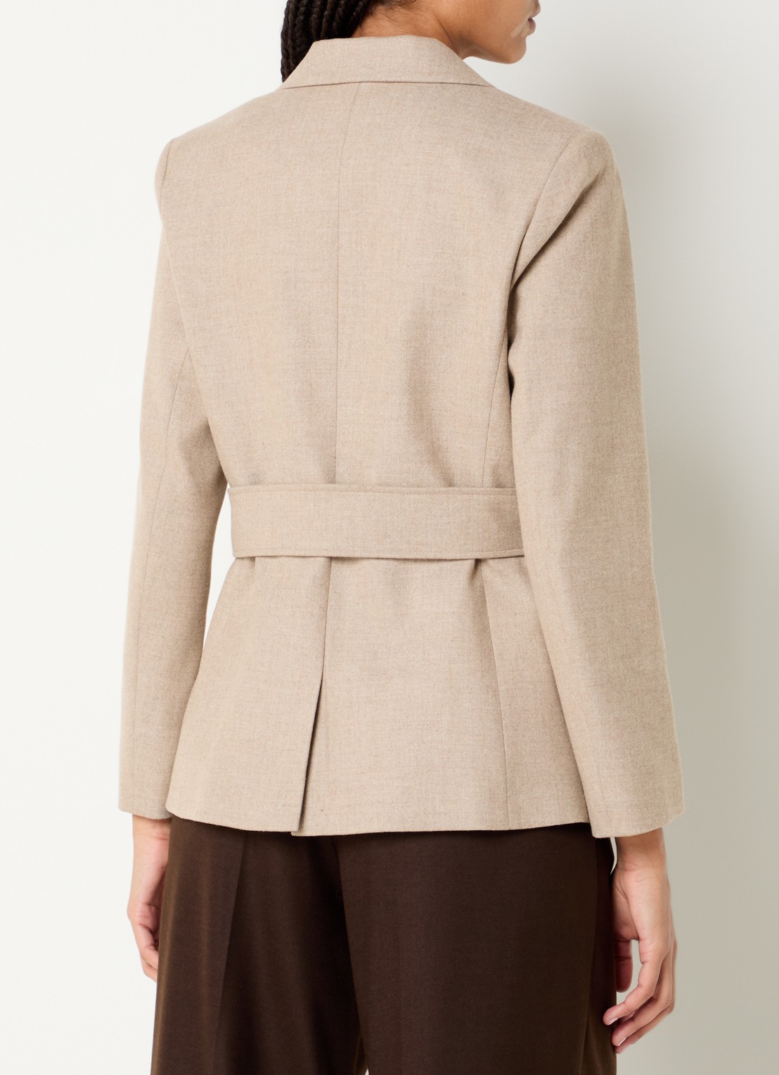 ba&sh Bule blazer met schoudervulling en paspelzakken - achterkant 4 beige