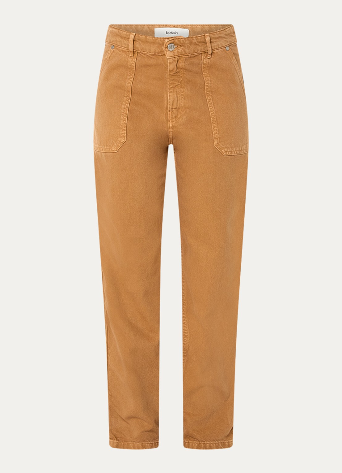ba&sh Cali high waist straight leg jeans met gekleurde wassing - voorkant 2 camel