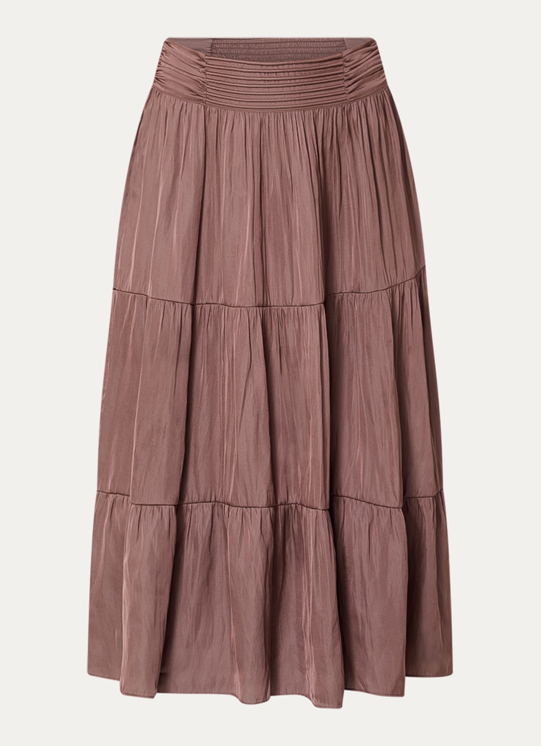 ba&sh Camyla midi rok van satijn - voorkant 3 donkerblauw