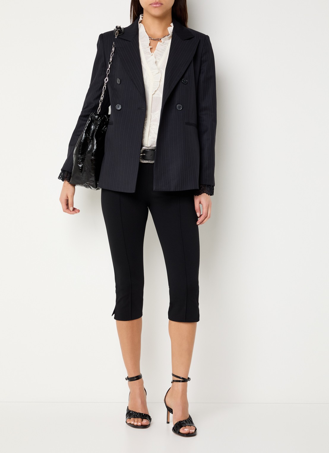 ba&sh Capria high waist legging met split - voorkant 2 zwart