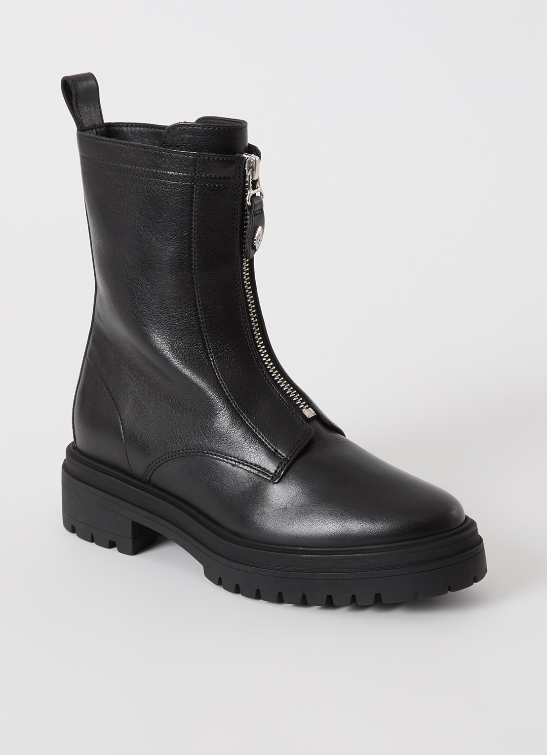 ba&sh Carl biker boot van leer - voorkant zwart