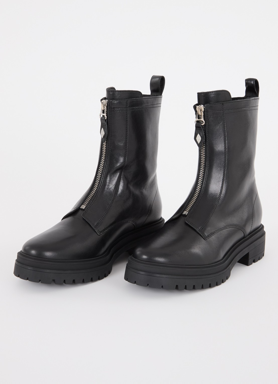ba&sh Carl biker boot van leer - detail 7 zwart