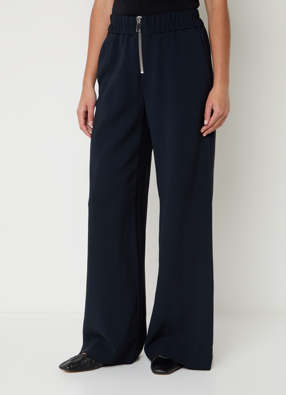 ba&sh Carlos high waist wide fit broek met steekzakken - detail 3 zwart