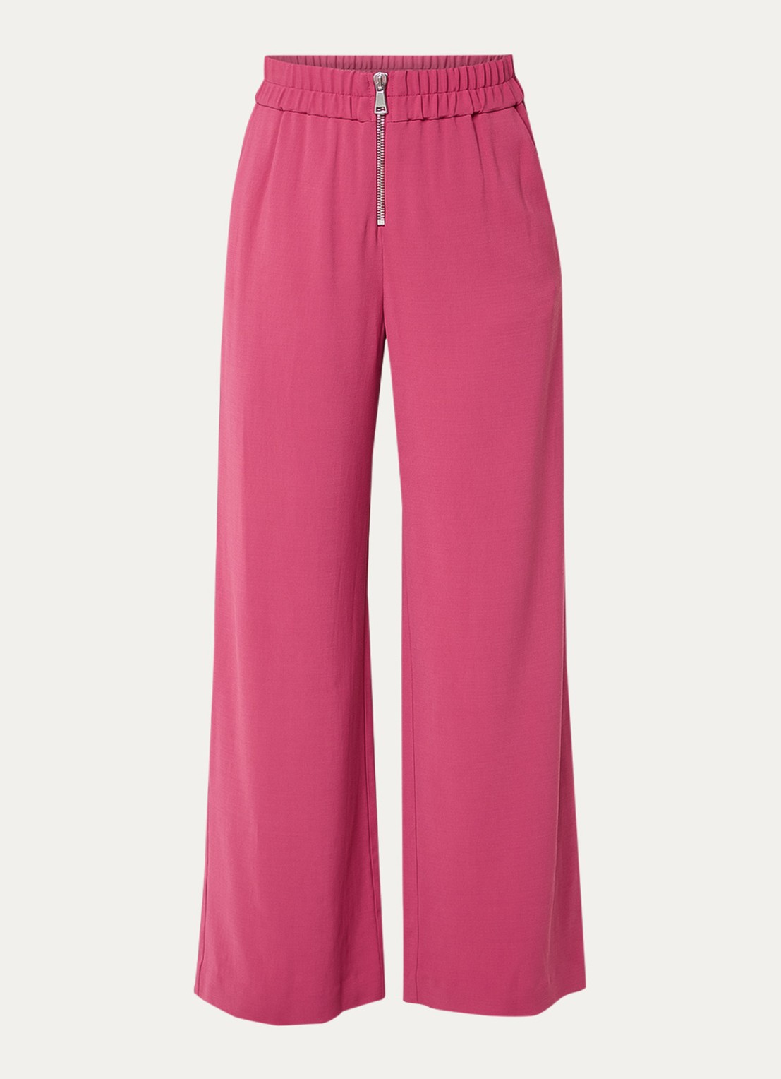 ba&sh Carlos high waist wide fit broek met steekzakken - voorkant 2 donkerroze