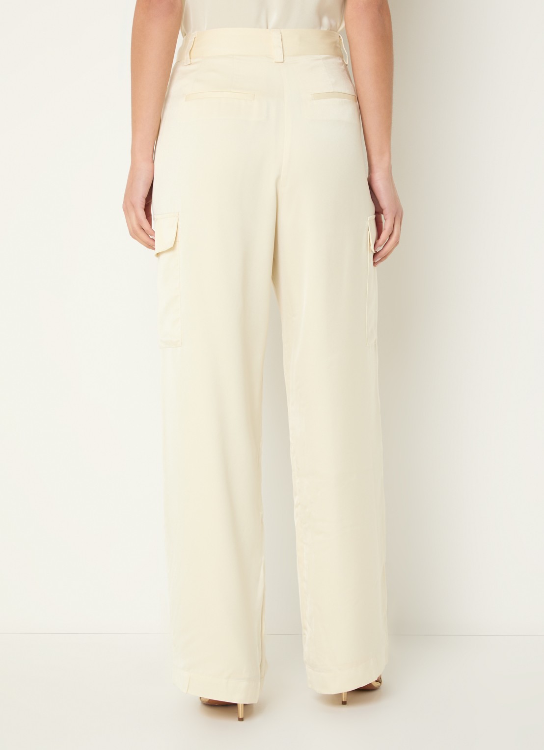ba&sh Cary high waist loose fit pantalon met steekzakken - achterkant 4 lichtgeel