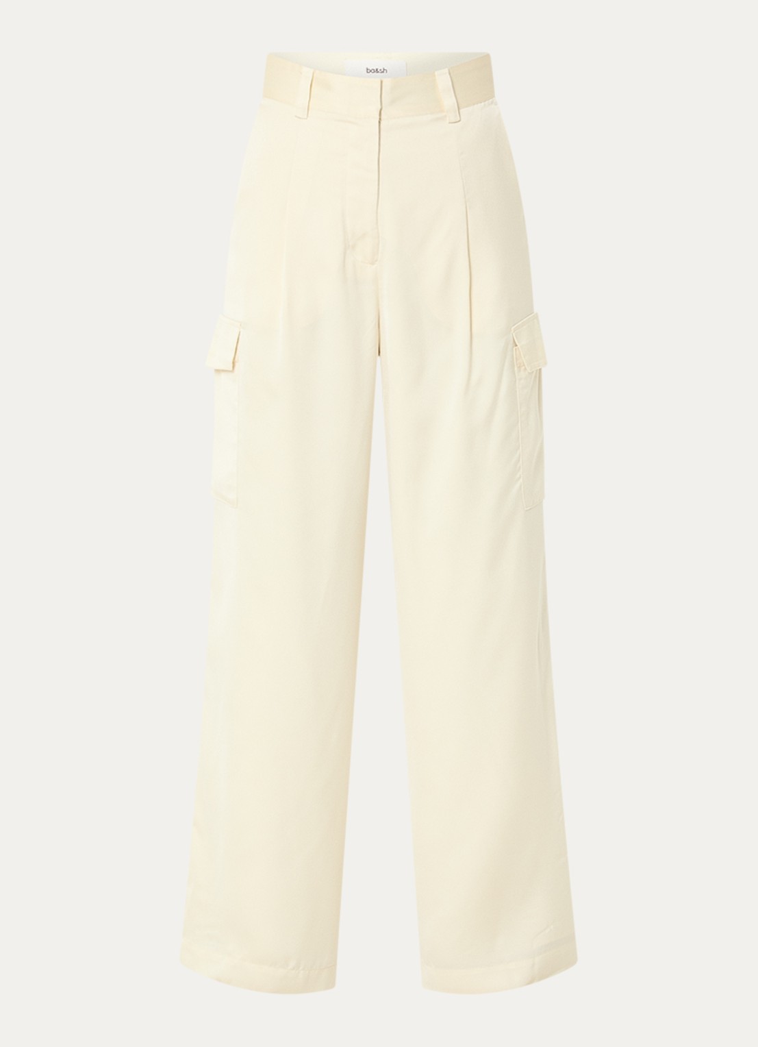 ba&sh Cary high waist loose fit pantalon met steekzakken - voorkant lichtgeel