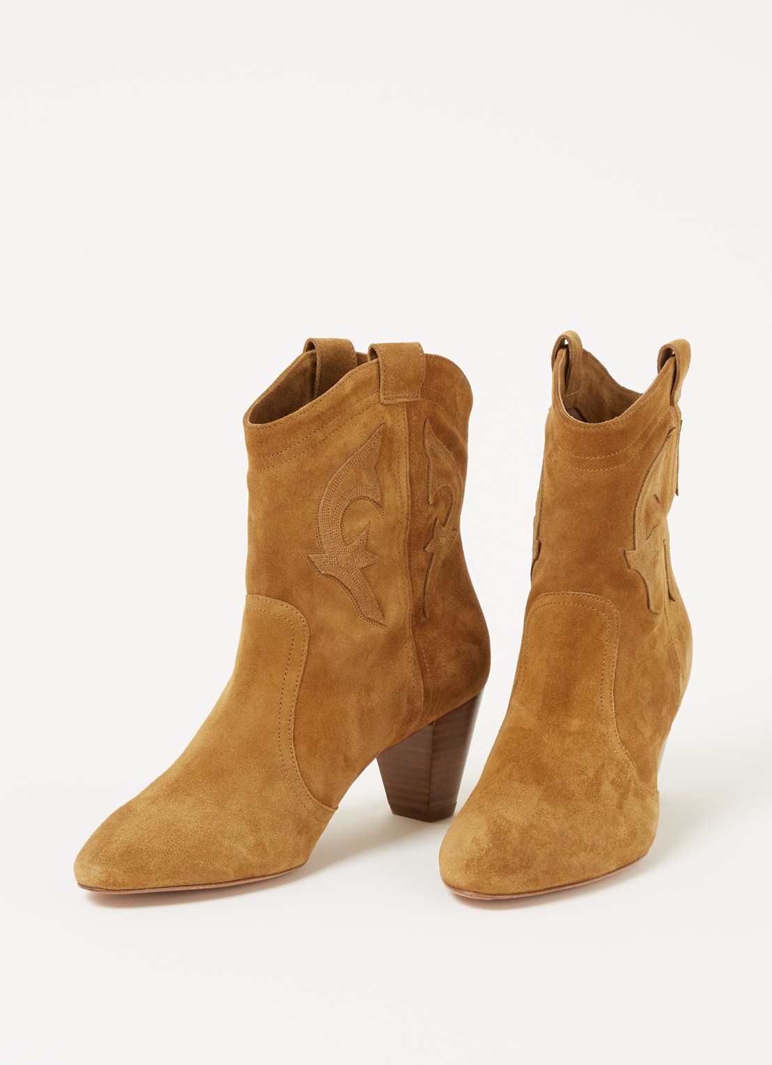 Ba&sh Casey cowboylaars van kalfssuède - detail camel